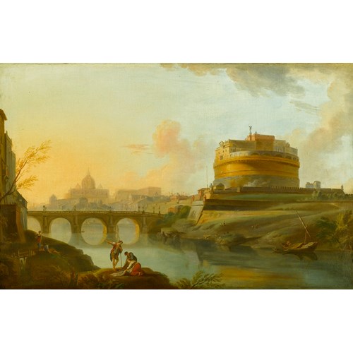 View of the Tiber, Rome, with the Castel Sant’Angelo and St. Peter’s beyond